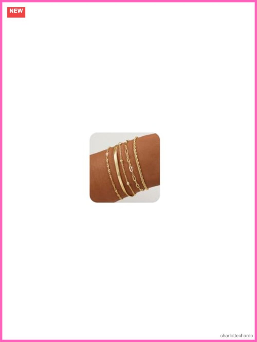 14K Gold Plated Adjustable Link Bracelet for Women Dainty Minimalist